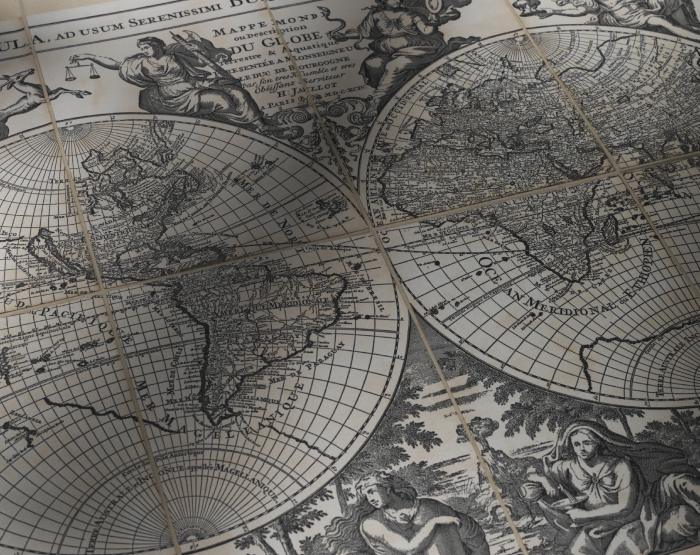 World Antique Style Map  Current Map in Old Vintage Map Style